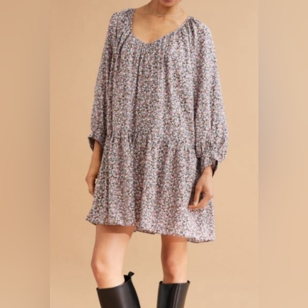 New H&M Multicolor Floral boho prairie Bohemn dress xsmall Anthropologie $79